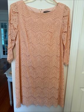 Women's Lace Shift Dress - Blush Pink- Size 14